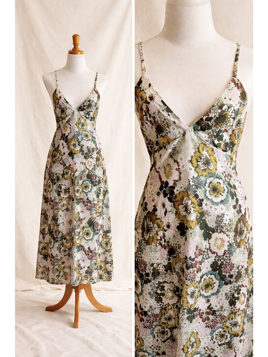 Commense Dresses & Skirts - Commense Size S Floral Open Back Tie Maxi Dress Cottagecore Romantic Coquette